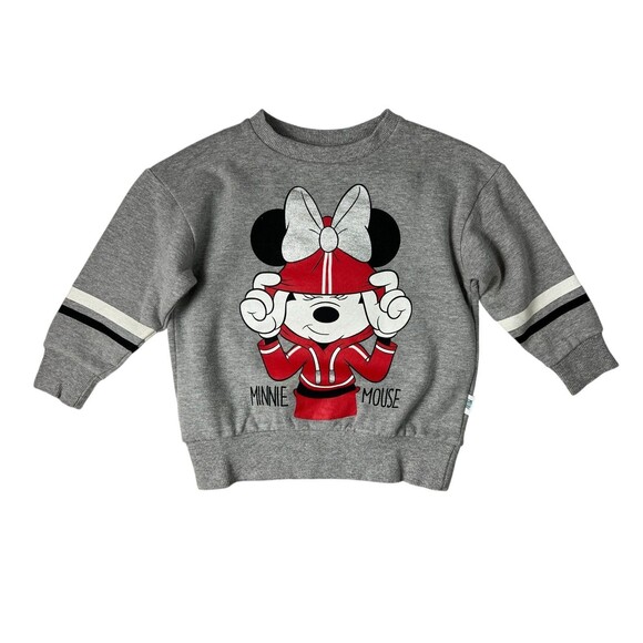 Melby Disney Girls Minnie Mouse Sweatshirt Top  Size 4  Heather Gray Graphic - Picture 1 of 9